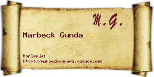 Marbeck Gunda névjegykártya